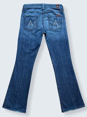 7 For All Mankind A Pocket Bootcut Jeans Medium Wash Y2K USA Made Size 26